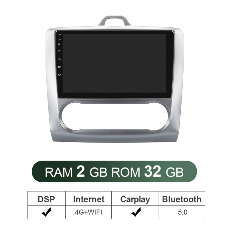 ISUDAR V57S Voice Control 2 Din Android Auto Radio For Ford/Focus 2 Mk 2 2004-2011