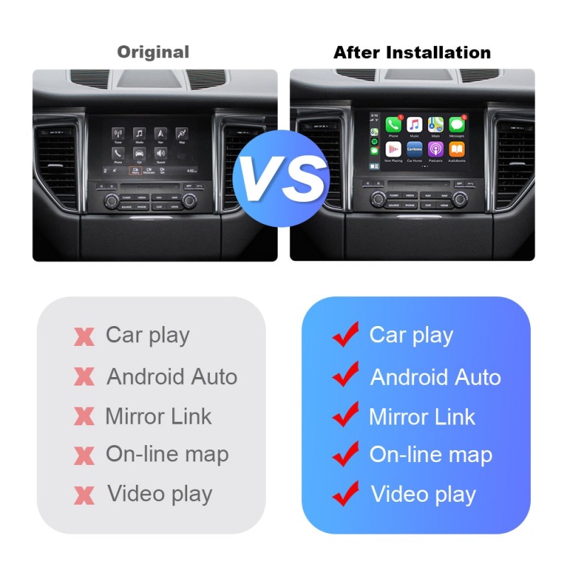 ISUDAR Apple Carplay adapter For Porsche/Panamera/Cayenne/Macan/Cayman/Boxster 911 718 Porsche PCM 4.0
