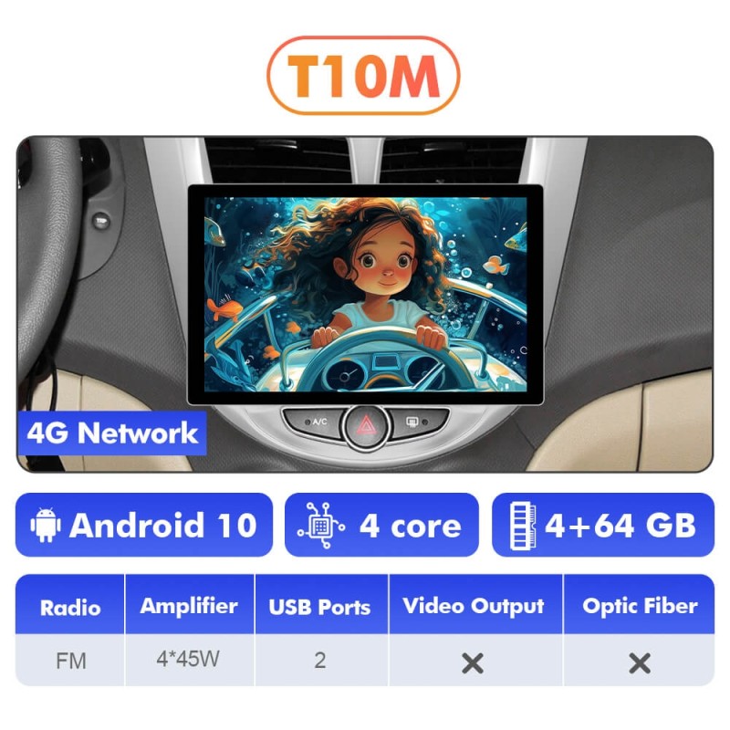 NEW! 11.5” Android 13 For Hyundai Solaris 1 Accent 2010-2016 Car Radio 2K HD Screen