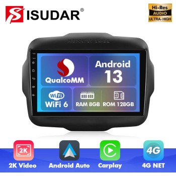 Q6 Qualcomm Android 13 For Jeep Renegade 2014-2022 9" screen multimedia car radio ADI DSP