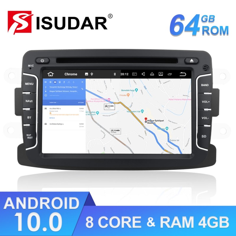 ISUDAR 1 Din Octa core Auto radio Android 10 For Dacia/Sandero/Duster/Renault