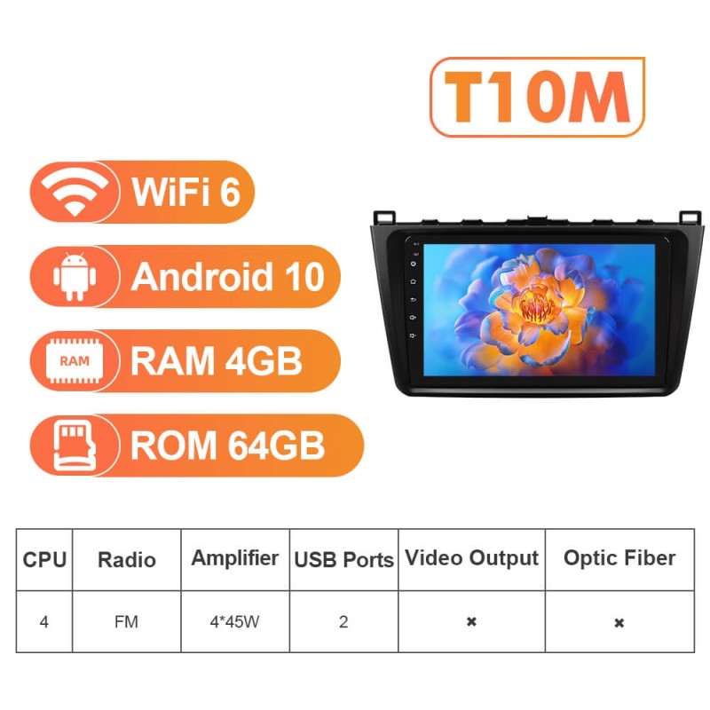 NEW! T72/T78P series Android 13 Car Radio For Mazda 6 2 3 GH 8Core Carplay