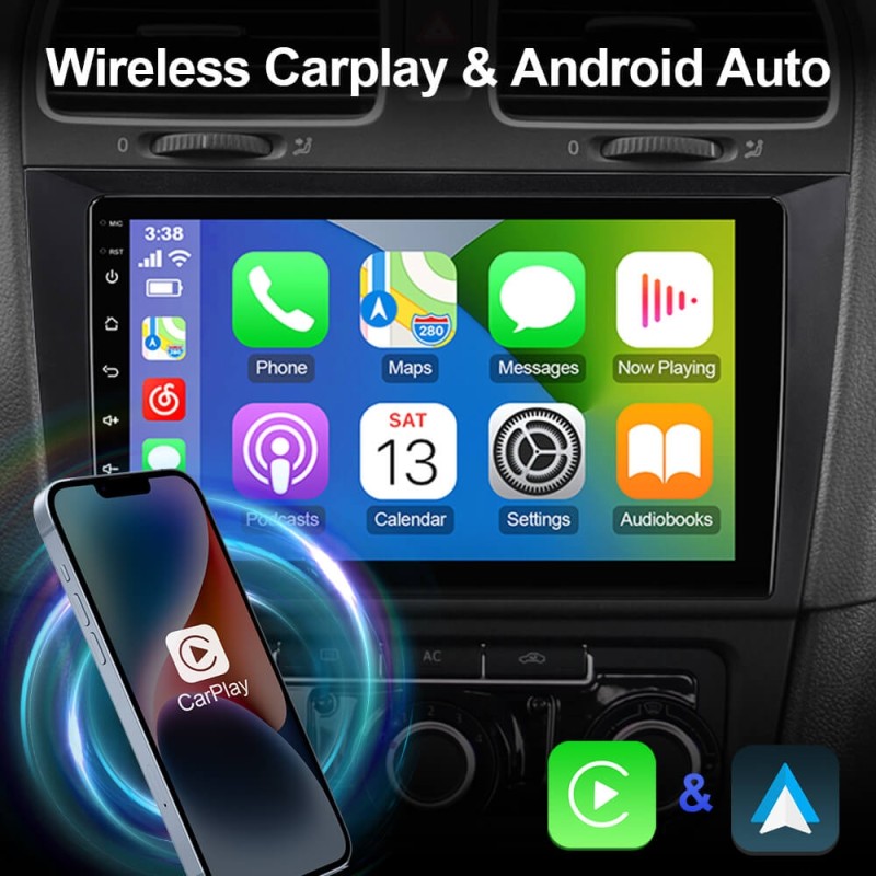 T72 QLED Wireless Carplay 9” Car Radio For Volkswagen VW Golf 6 2008-2016 Multimedia Player