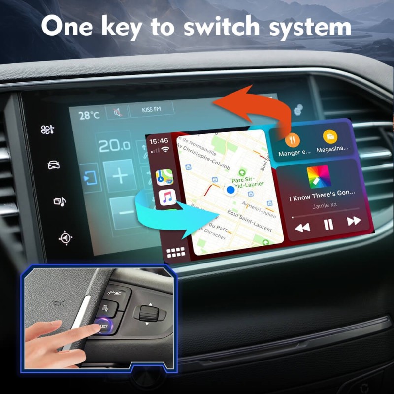 Wireless Carplay Android Auto Carlink Kit For Peugeot & Citroen 308,408,C5,C6, C4,Sega,4008,5008 DS SMEG System