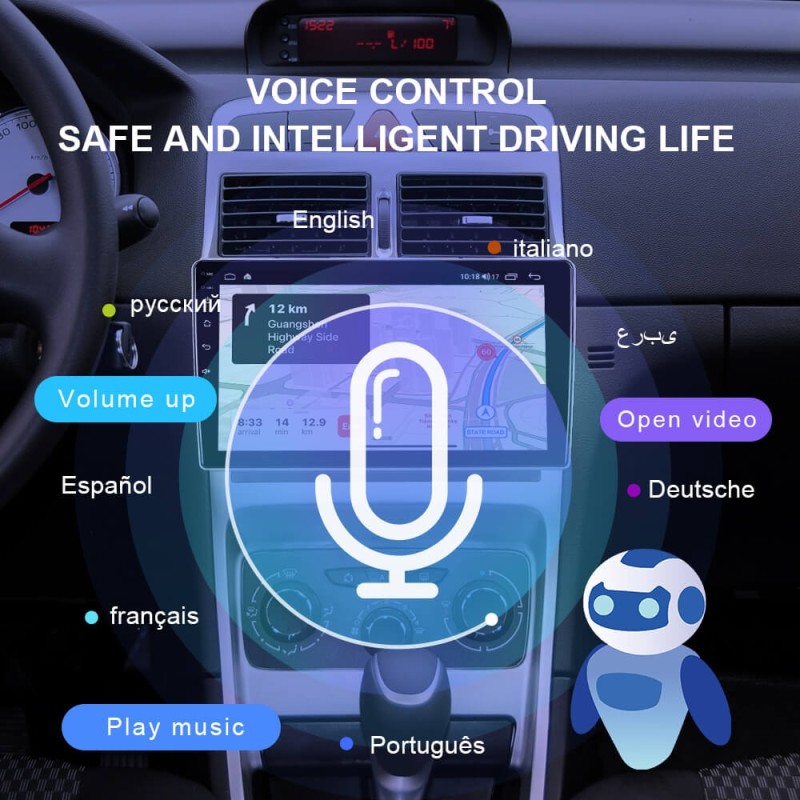 Isudar Voice control QLED Android 10 Car Radio For Peugeot 307 2002-2013