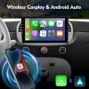 For Fiat 500 2007-2015 9 inch 1280*720P Android Apple Carplay Car Radio Multimedia Navi