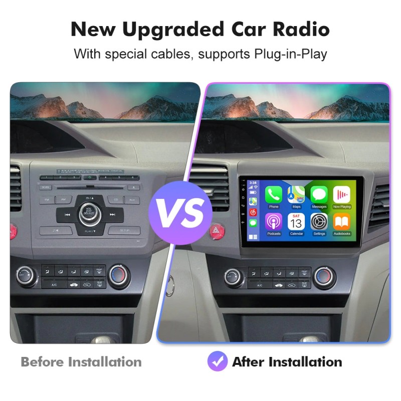 NEW! Android 13 For Honda Civic 2012-2015 2K screen Android Auto 9” Car Radio