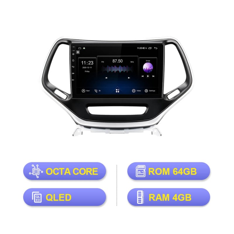 ISUDAR QLED 1280*720P V72 Car Radio For Jeep Cherokee 5 KL 2014-2018