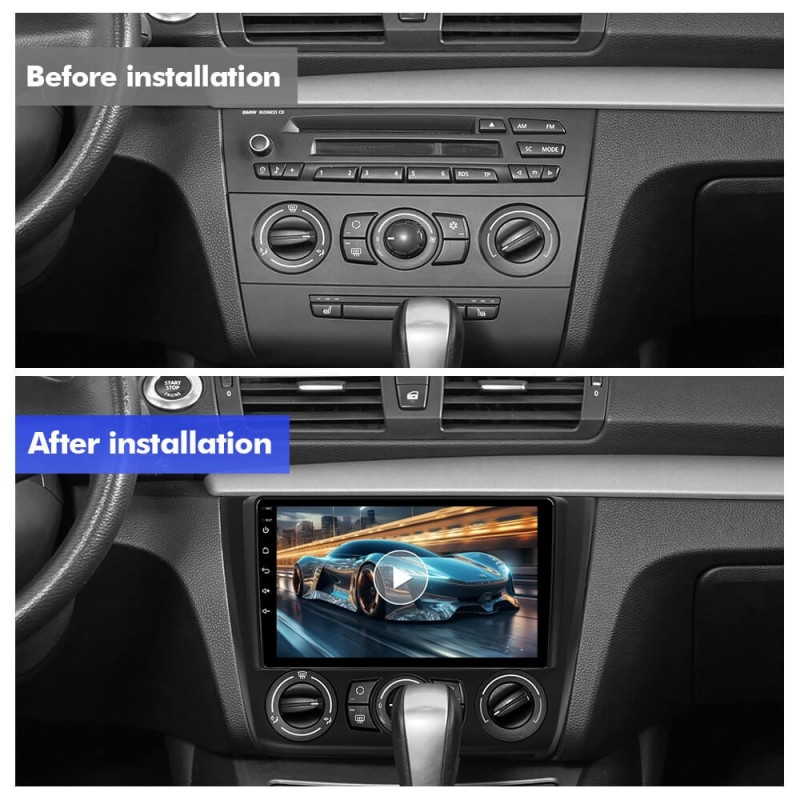 For BMW 1 Series E81 Upgrade from T72 - T75 series Android 14 UIS7865 Car Radio with 9" Screen