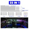 20 in 1  LED Symphony Flowing Colorful Interior Gradient Lamp Atmosphere for Car inside automotive neon fiber optic strip DIY