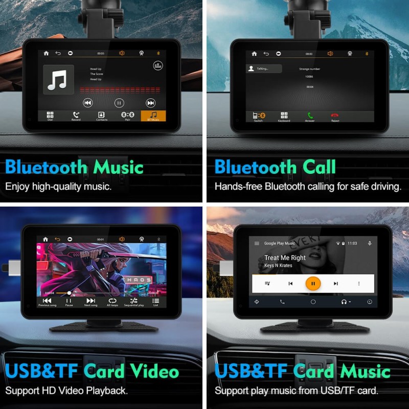 57.75$!! Universal Car Radio Wireless Carplay & Android Auto Portable Multimedia Player 7”/10.26‘’  Screen For BMW VW TOYOTA NISSAN KIA