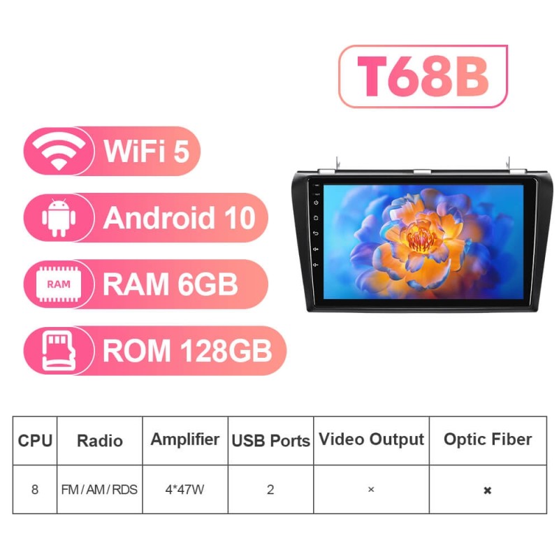 NEW! T72/T78P series Android 13 Car Radio For Mazda 3 2004-2009