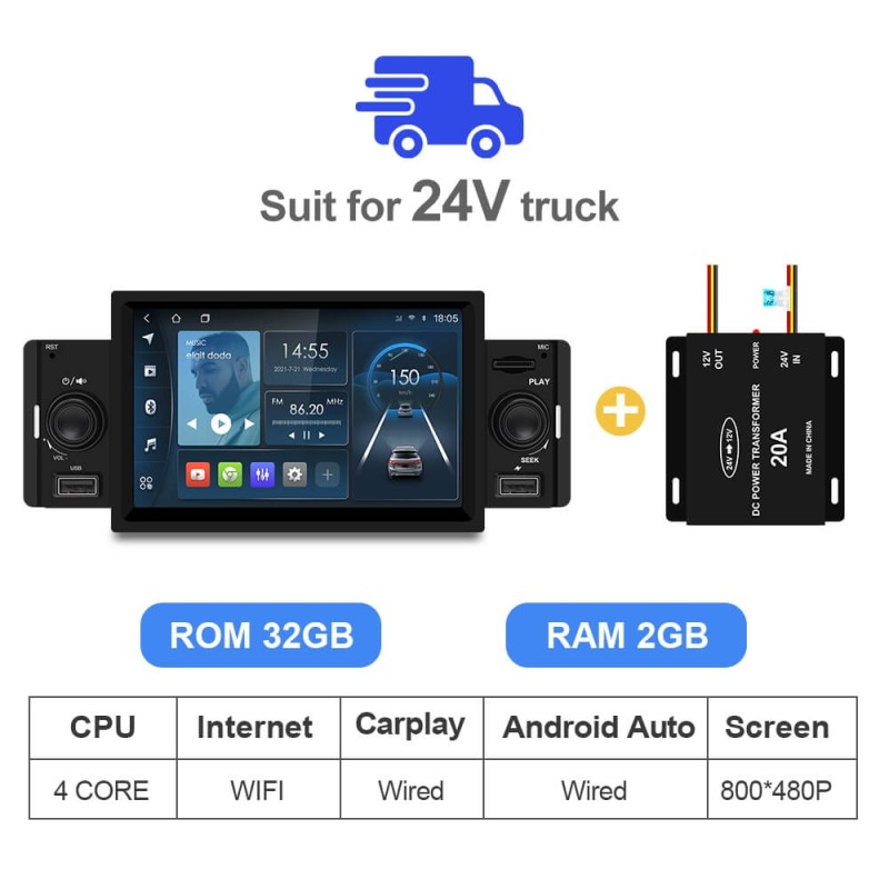 1 DIN Car Radio RDS Carplay Audio Player Car Stereo Universal Radio