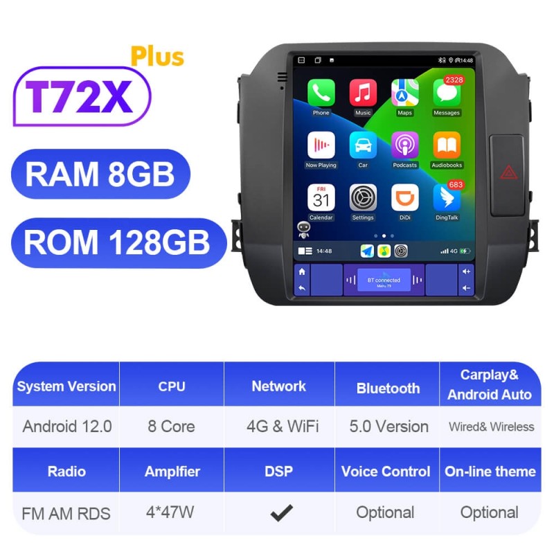 ISUDAR Android 12 Car Radio For Kia Sportage 2010-2016 Auto Multimedia 2 Din Tesla Vertical Screen