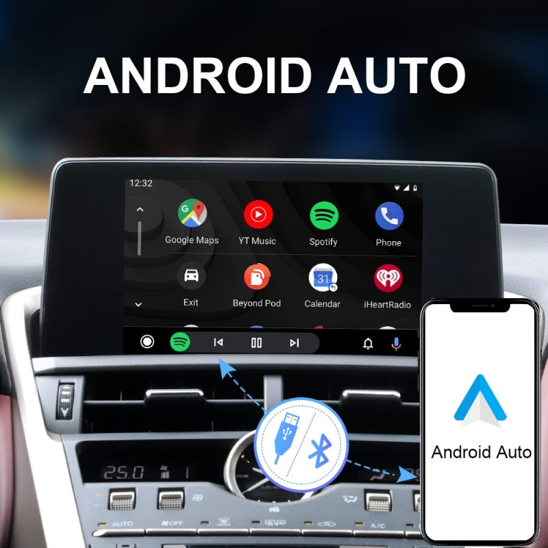 ISUDAR Carplay Module For Lexus NX UX GS RX LC LS LM ES 2017- Android Auto Wireless CarPlay Mirror Adapter Box Stereo System