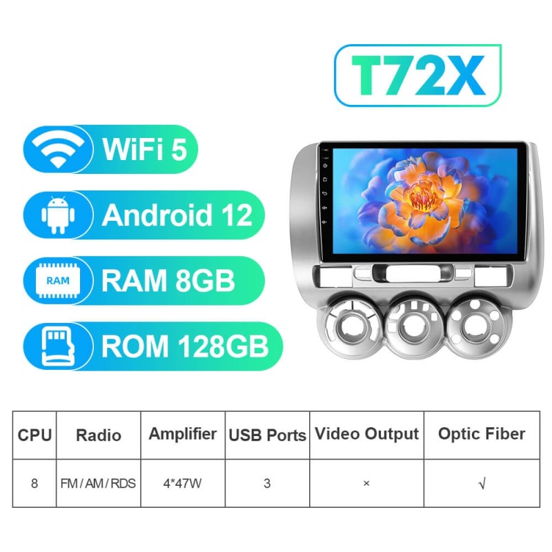 NEW! Android 13 Car Radio For Honda Fit Jazz 2002-2007 Multimedia Video Player Navigation GPS 4G