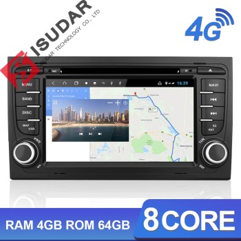 ISUDAR H53 2 Din Android Car Radio For Audi/A4/S4 2002-2008