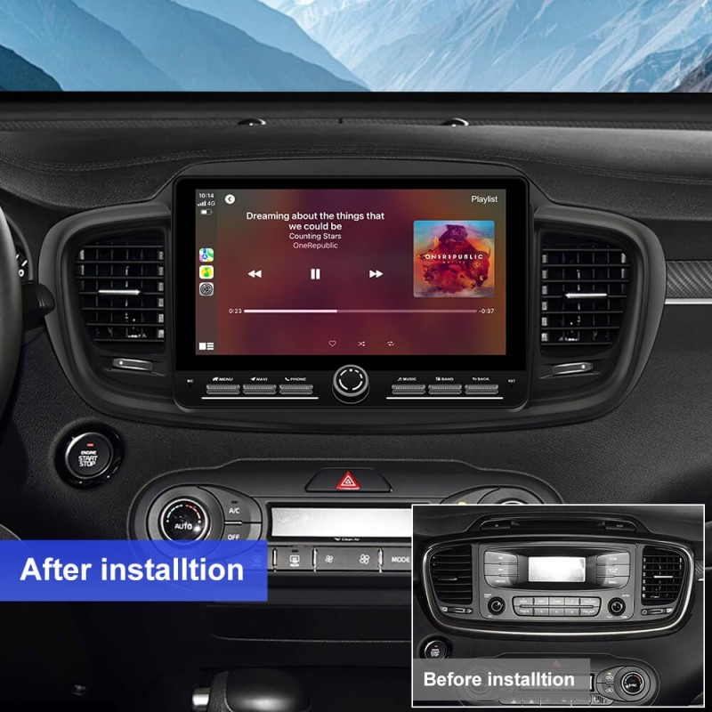 10 inch Android 14 New Design Angle Key 2.0 Touch Screen Car Radio Button Car Stereo For Kia Sorento 3 2015-2020