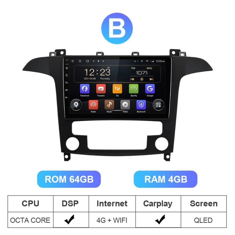 Isudar 8 core RAM 6G Carplay Auto radio For Ford S-Max S Max 2006-2015 GPS Navigation Multimedia
