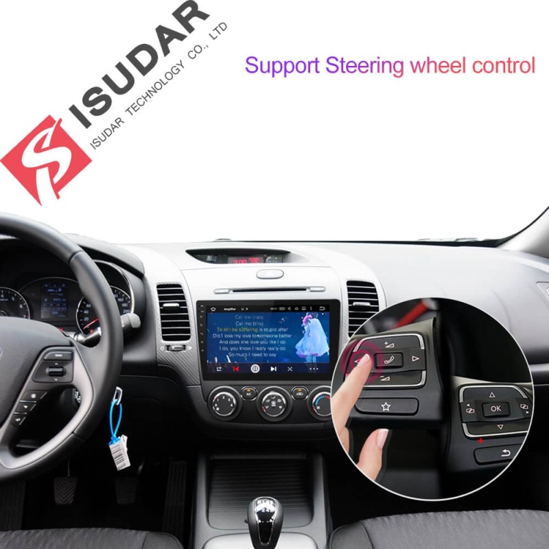 ISUDAR 1 Din Auto Radio Android 9 For Kia CERATO K3 FORTE 2013-2016