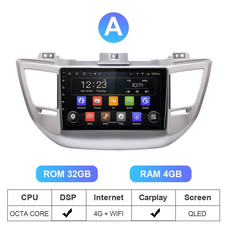 ISUDAR T72 4G Android 10 Auto Radio For Hyundai/Tucson 3 2015-2018