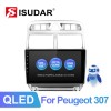 Isudar Voice control QLED Android 10 Car Radio For Peugeot 307 2002-2013