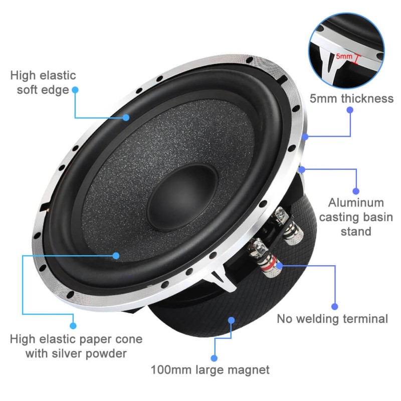 ISUDAR SU602 6.5 Inch Car Component Speaker System 2 Way Auto Audio HiFi Stereo