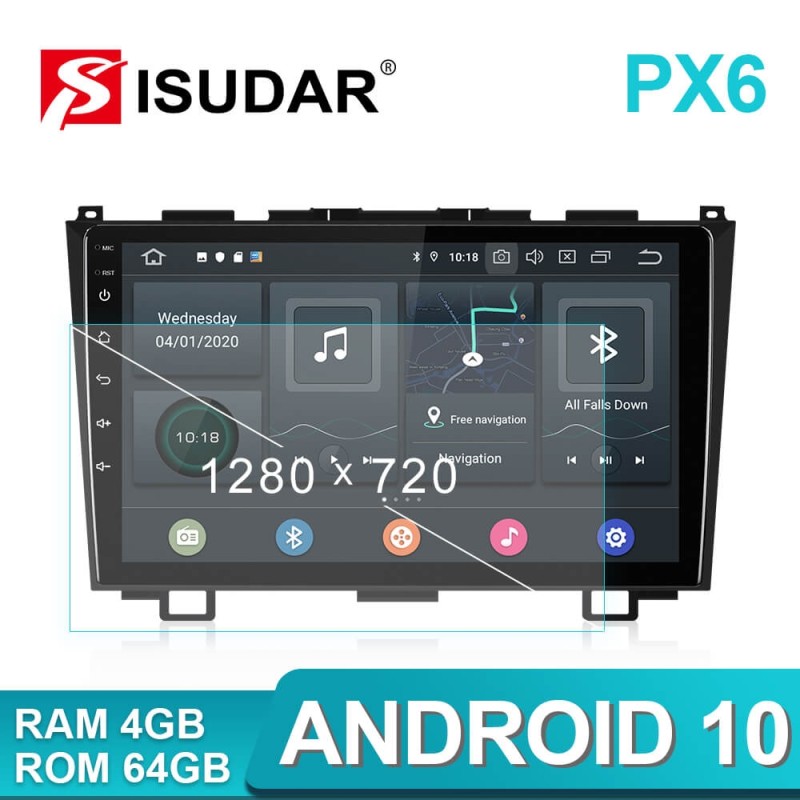 Isudar PX6 Android 10 1 Din Car Multimedia Auto Radio For Honda/CRV/CR-V 2006-2011