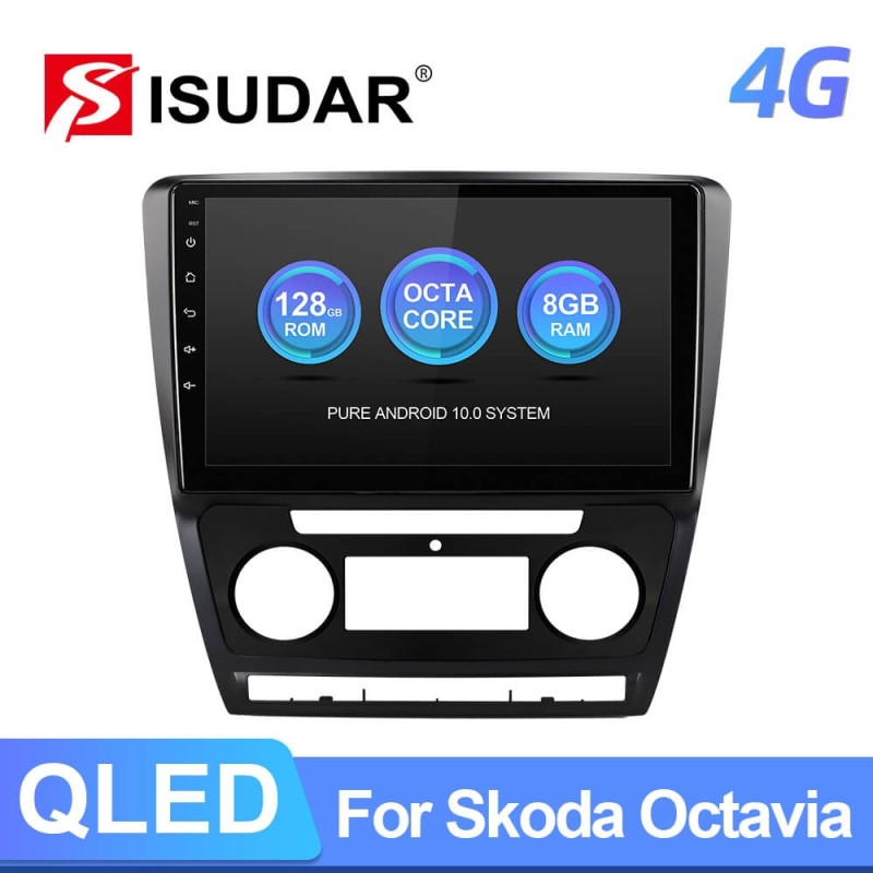ISUDAR W68 4G SIM Card Android 10 Car Radio For Skoda Octavia A5 2009 2010 2012 2013