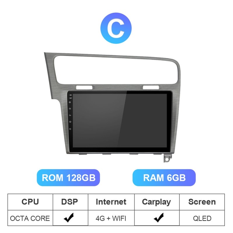 Isudar QLED Android 10 Auto Radio For VW/Volkswagen/Golf 7 2013- wireless carplay