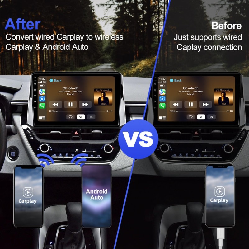 Android 10 Carplay Ai Box 4 Core Car Audio For VW Audi Merceders Toyota Volvo Wireless Carplay Android Auto 5G WIFI