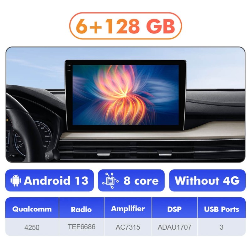 Q6 Qualcomm Android 13 For Honda Pilot 2005-2008 9" screen music car radio DSP ADAU
