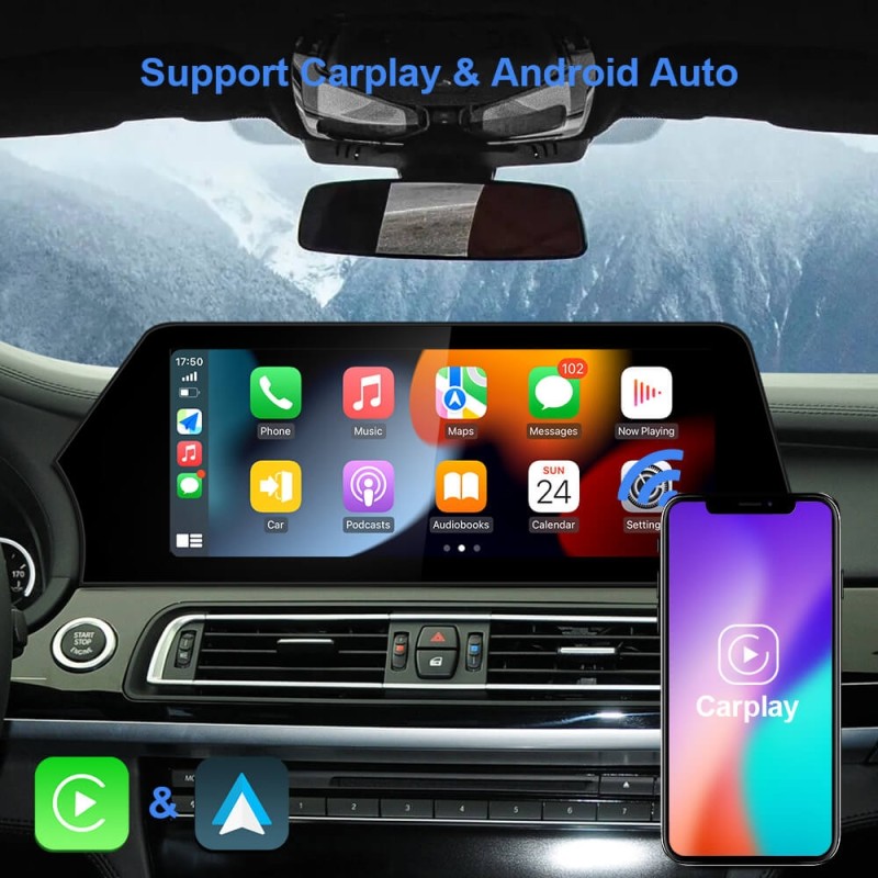 Android 11.0 Car Radio Screen For BMW 7 Series F01 F02 2009-2015 CIC NBT Blue Anti G-lare Screen GPS Navigation Player Carplay