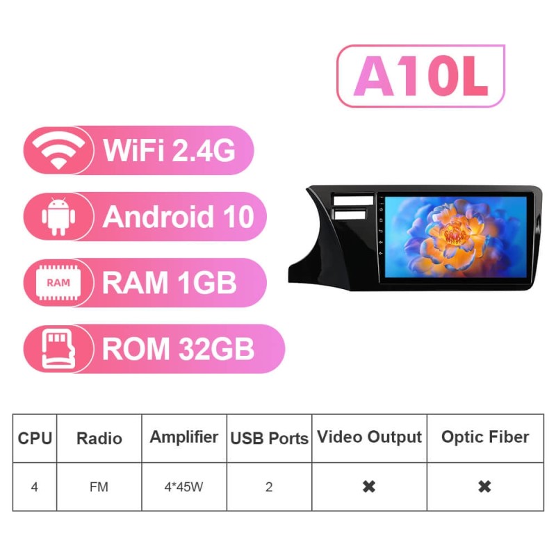NEW! Android 10-Android 13 QLED Android Auto 9” Car Radio For Honda City 2014-2019