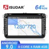 ISUDAR 2 Din HD 1280*720 Auto radio Android 10 Octa core For Skoda/Seat/Volkswagen/Passat