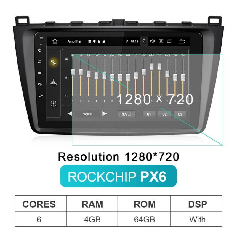 Isudar  9 inch Android Auto Radio GPS For Mazda 6 2 3 GH 2007-2012