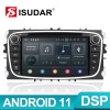 Isudar PX6 Android 11 2 Din Car Radio For FORD/Focus/S-MAX/Mondeo/C-MAX