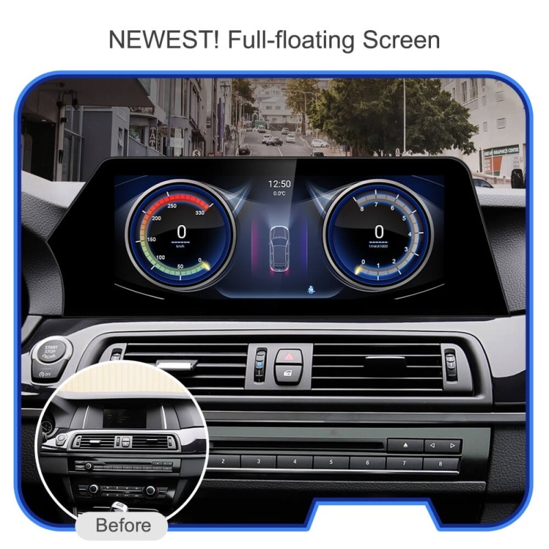 Android 11.0 Car Radio For BMW 5 Series F10 F11 2011-2017 CIC NBT 520i Blue Anti G-lare 12.3' Screen GPS Navigation Carplay Wifi