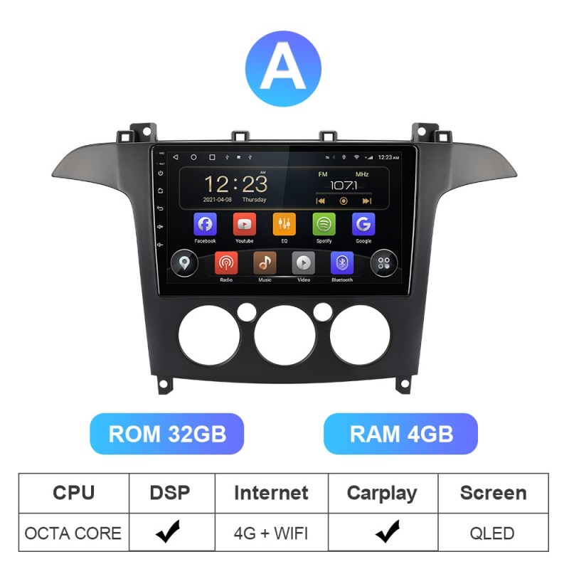 Isudar 8 core RAM 6G Carplay Auto radio For Ford S-Max S Max 2006-2015 GPS Navigation Multimedia
