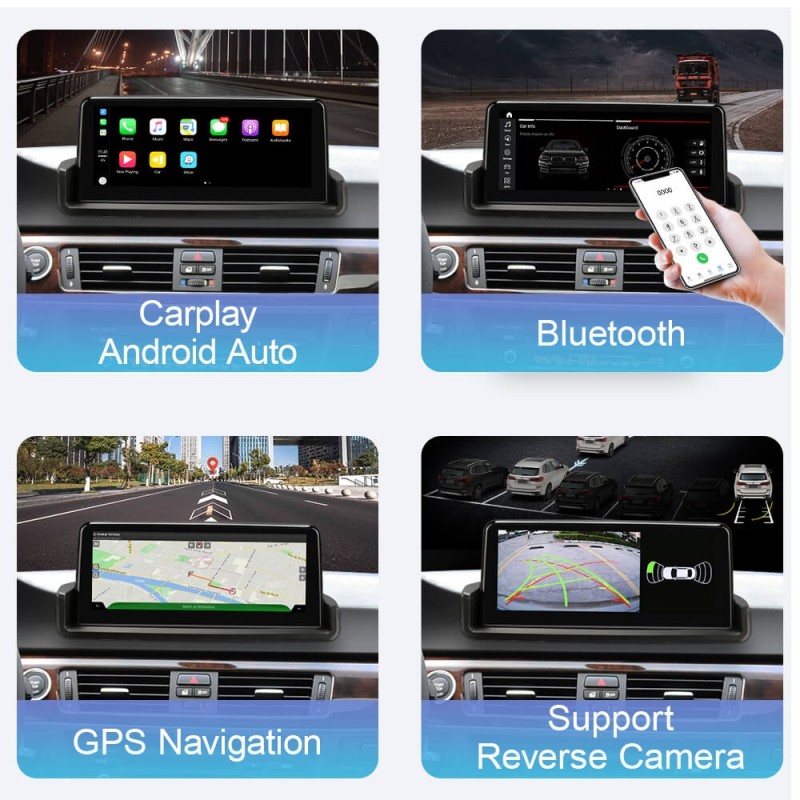 Isudar IPS Screen Idrive Carplay Auto stereo for BMW E90 E91 E92 E93