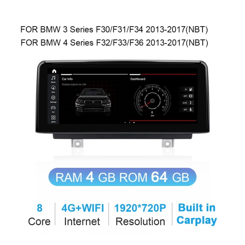 Isudar Android auto and carplay Auto radio For BMW For For BMW F20 F21 F30 F31 F22 F33 F34 F36 NBT