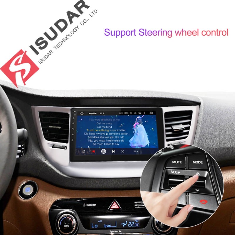 ISUDAR 1 Din Auto radio Android 9 For Hyundai Tucson/IX35 2016 2017