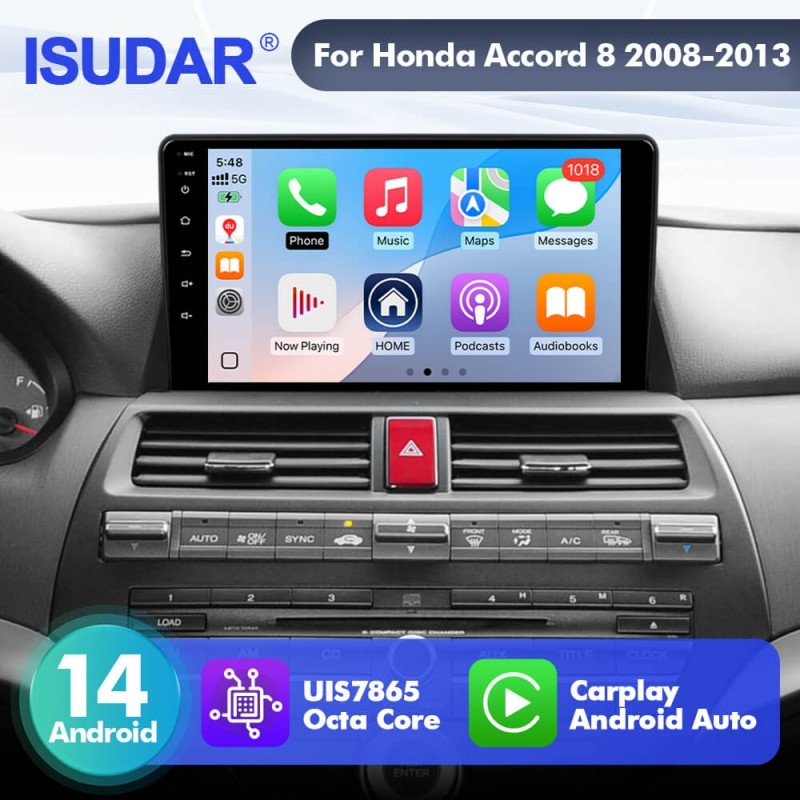 For Honda Accord 8 2008-2013 Upgrade from T72 - T75 Android 14 UIS7865 Car Radio