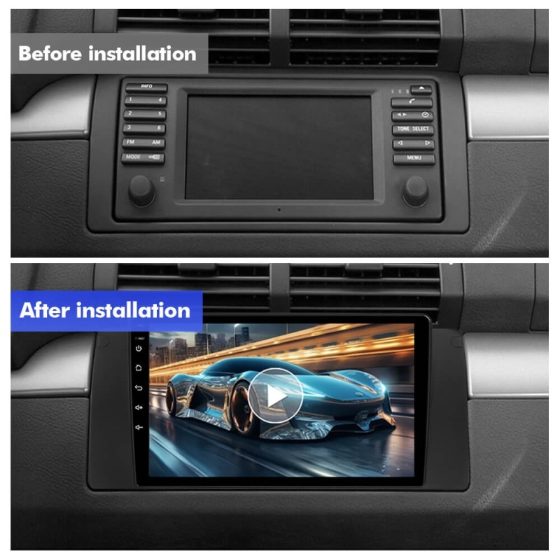 For BMW X5 E53 E39 1995-2006 Upgrade from T72-T75 series Android 14 UIS7865 Car Radio with 9" Screen