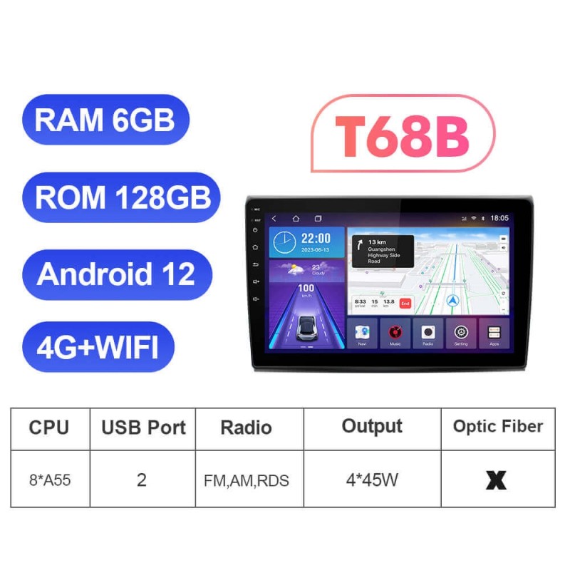 Android Car Radio For Fiat Bravo 2007-2012 1028*720P Car RDS multimedia with frame