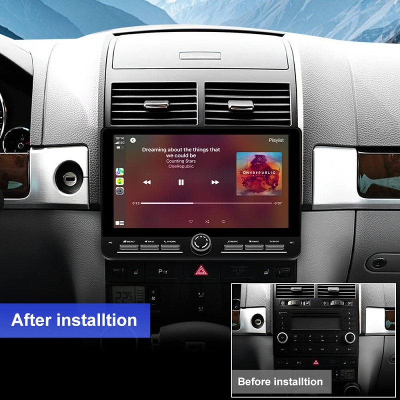 10 inch Android 14 New Design Angle Key 2.0 Touch Screen Car Radio Button Car Stereo For Volkswagen/Touareg/Transporter T5