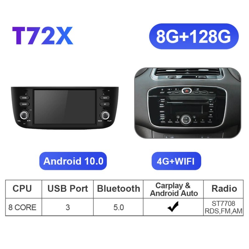 Isudar Upgrade T72 Car radio For Grande punto evo/ Fiat Linea/2012-2018