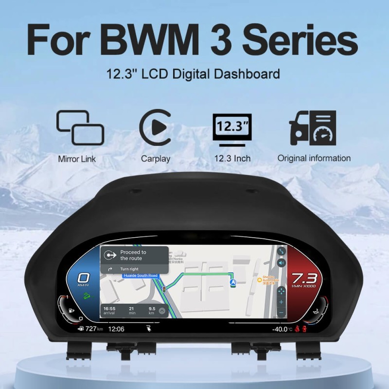 For BMW 3/4 Series F30/F31/F34/F35 Digital Carplay dashboard Instrumental Cluster Speedometer Screen