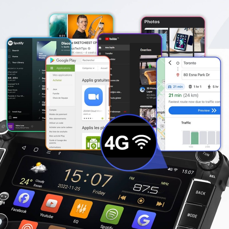 Isudar NEW UPGRADE VW0803 8 Inch 1024*600P Car Radio Multimedia For VW/Volkswagen/POLO/Golf/Skoda/Seat/Leon/PASSAT B6 Auto GPS Carplay RAM 6GB