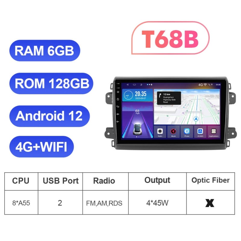 ISUDAR Andriod 12 Carplay Auto For Fiat Ducato Van L3H2 2021 - 2023 Car Radio Multimedia Video Player Stereo Navigation GPS DVD 4G WiFi